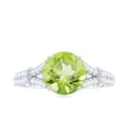 thumbnail image 4 of Rosec Jewels Natural Peridot Engagement Ring 2 Carat - 8 mm - AAA Grade - Split Shank Ring for Women - With Jewelry Box, 10K White Gold, US 5.00, 4 of 8