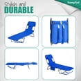 thumbnail image 5 of Sunnyfeel Outdoor Folding Beach Chaise Lounge Chair Adjustable Recliner Lounge Sun Lounger Portable Folding Camping Chair, Blue, 5 of 8