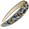 thumbnail image 1 of Diadema de borde ancho con diamantes de imitación de cristal irregulares de lujo hecha a mano, diadema para el pelo, accesorios para la cabeza, 1 of 5