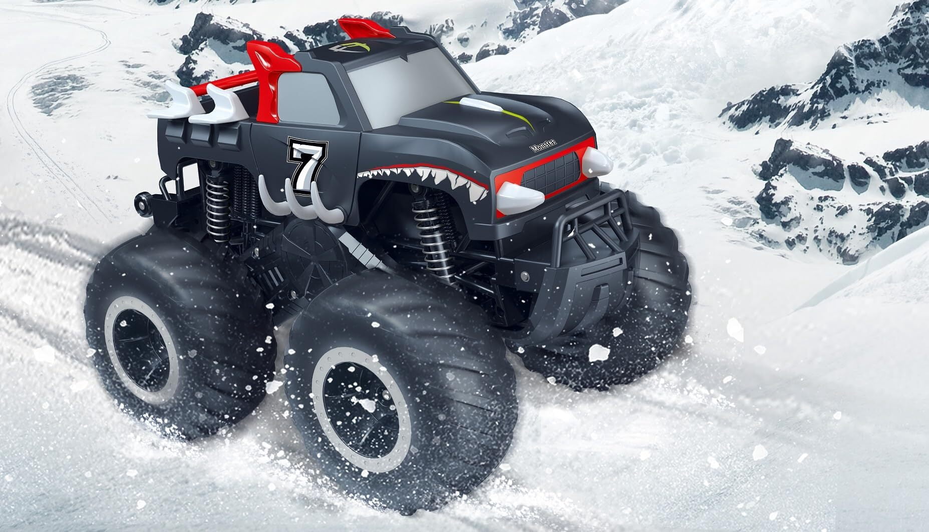 JBeeCtrl Remote Control Car Toys for Boys 1:16 2.4 GHz All Terrain Off-Road RC Truck Waterproof RC Monster Truck Christmas Birthday Gifts for Boys Girls Child Kids Ages 6+（Red）