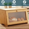 thumbnail image 5 of Panera de Bambú Bluelander con Gran Capacidad, Caja de Madera con Ventana Transparente, 5 of 5