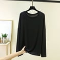 thumbnail image 3 of Lenpel Womens Plus Size T Shirts Crew Neck Loose Fit Long Sleeve Tops Soft Stretch Casual House Loungewear Fashion Fall Outfits, 3 of 5