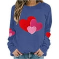 thumbnail image 4 of Zorckvet Women Valentine's Day Pullover Sweatshirts Heart Print Sweater Tops Long Sleeve Crewneck Shirts Fashion Loose Blouse Teen Girls Sweatshirt, 4 of 5