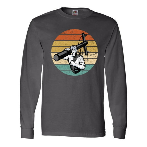 Inktastic Lineman Retro Line Worker Long Sleeve T-Shirt
