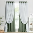 thumbnail image 7 of NICETOWN Sheer Blackout Curtains for Living Room Double Layer Thermal Insulated Grommet Children Room Window Treatments, W52 x L72, Set of 2, Greyish Green, 7 of 7
