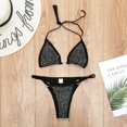 thumbnail image 4 of ENJOYW 2 Pcs/Set Women Swimsuit Strap Backless Halter Neck Rhinestone Summer Bathing Suit for SwimmingPolyester, 4 of 7