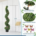 thumbnail image 2 of Soonbuy 4FT Artificial Boxwood Spiral Topiary Trees, 2 Pcs Outdoor Faux Plants with Insect Decoration, Evergreen Artificial Plants Outdoor for Decorative, Indoor, Porch, Garden, 2 of 8