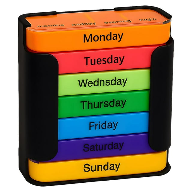 Huluwajiuyeye Air Tight Food Storage Small Containers with Lids Pickle Storage Container Stay On Track 7 Day Dication Organizer Weekly P Ill Organizer 7 Stackable Compartments Four A Day Morning Noon