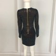 thumbnail image 4 of Robe à Manches Longues Bling Bling pour Femmes, Col en V, Manches Longues, Robe de Bureau Décontractée, Robe de Soirée - Robe Noire / L, 4 of 9