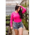 thumbnail image 4 of Ziva Rhinestone Studded Bodysuit-Pink, 4 of 5
