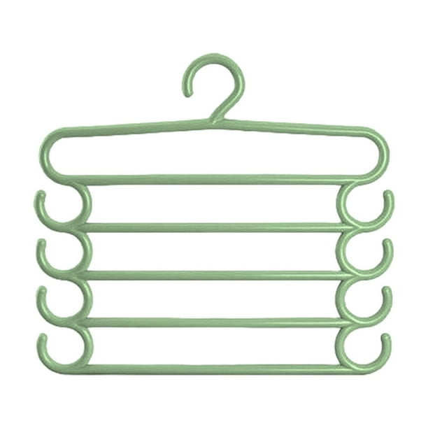 Organizador de perchas para pantalones para armario, perchero de 5 niveles para colgar, ahorra espacio, percha para pantalones, cinturones y corbatas, percha multifuncional con clip para la