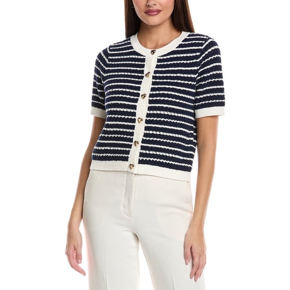 Nanette Nanette Lepore womens Knit Cardigan, XL, Blue