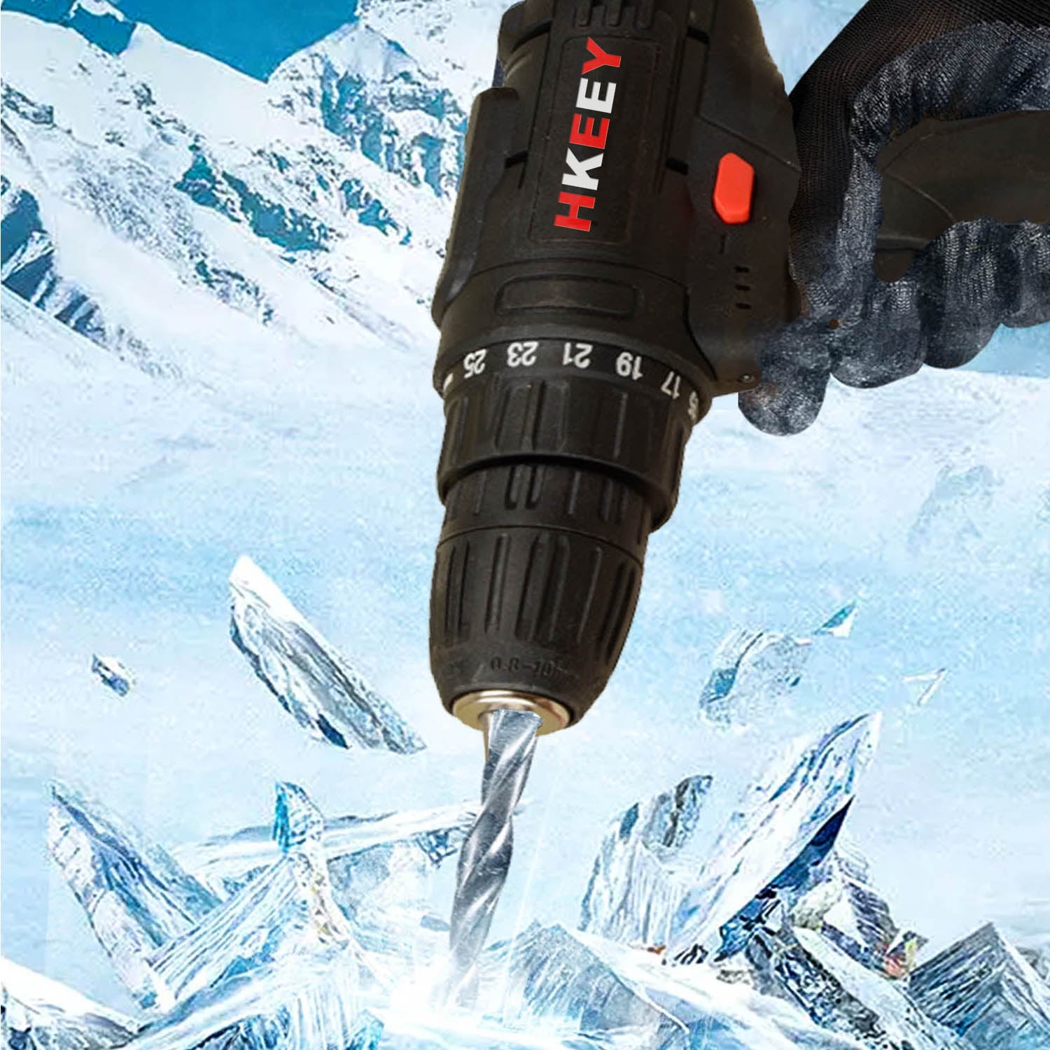 Camkey Cordless Drill，21V Electric Power Drill with 2 Lithium-Ion Battery & Charger，Cordless Drill / Driver for Home Improvement & DIY Projects