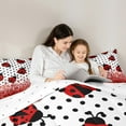 thumbnail image 5 of Manfei Kawaii Ladybug 2pcs Bedding Comforter Set,Polka Dots Twin Comforter Sets,Bling Glitter Breathable Bedding Set,Super Cozy Animal Room Decor,Reversible, 5 of 8