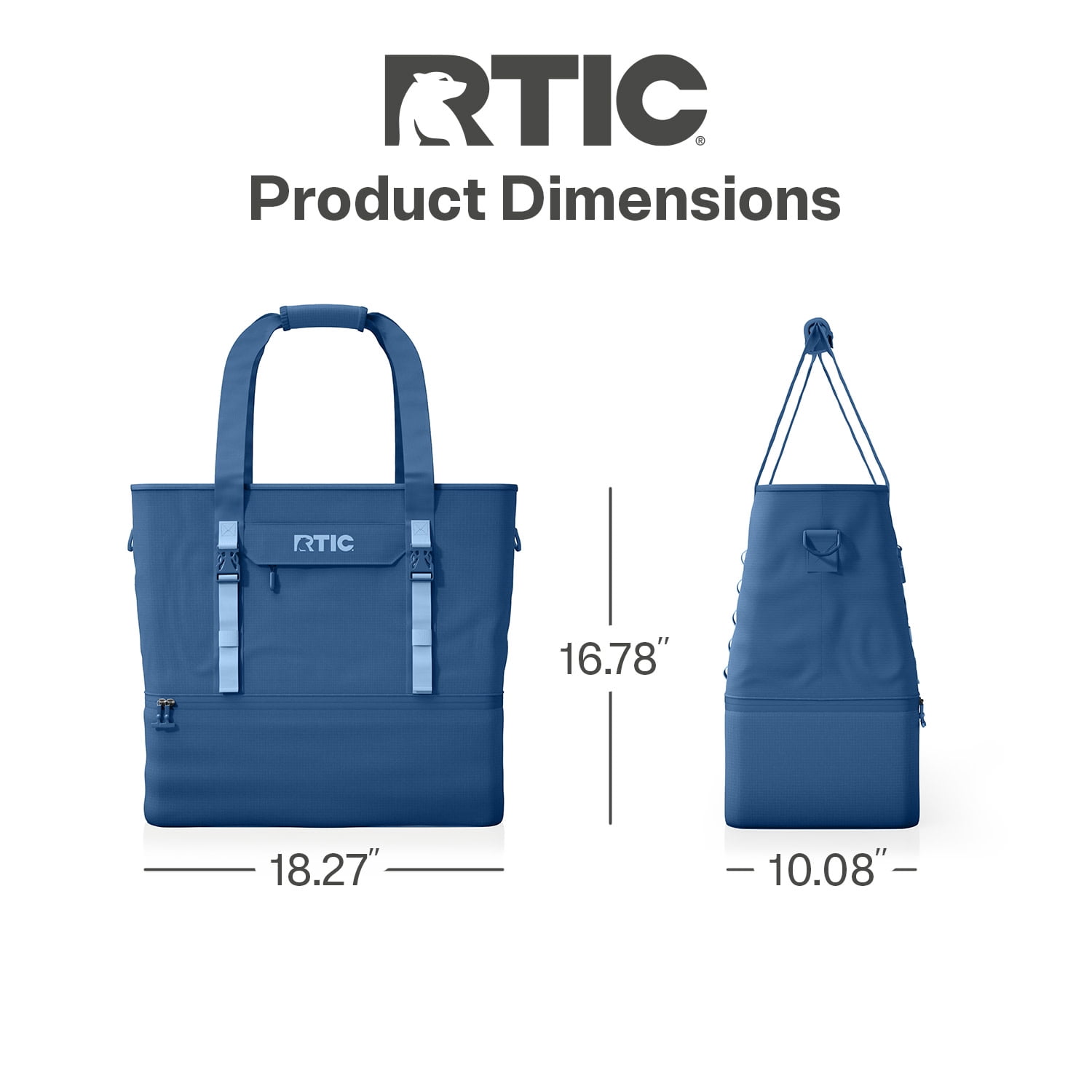 RTIC 24-Can, 25 Ltr, 2-in-1 Chillout Bag, Hybrid Cooler Bag with Cooler Compartment, Navy & Denim