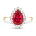 thumbnail image 4 of Rosec Jewels Lab Grown Ruby Ring with Diamond Halo for Women - 2.9 Carat - AAAA Grade Certified, 18K Yellow Gold, US 9.00, 4 of 8