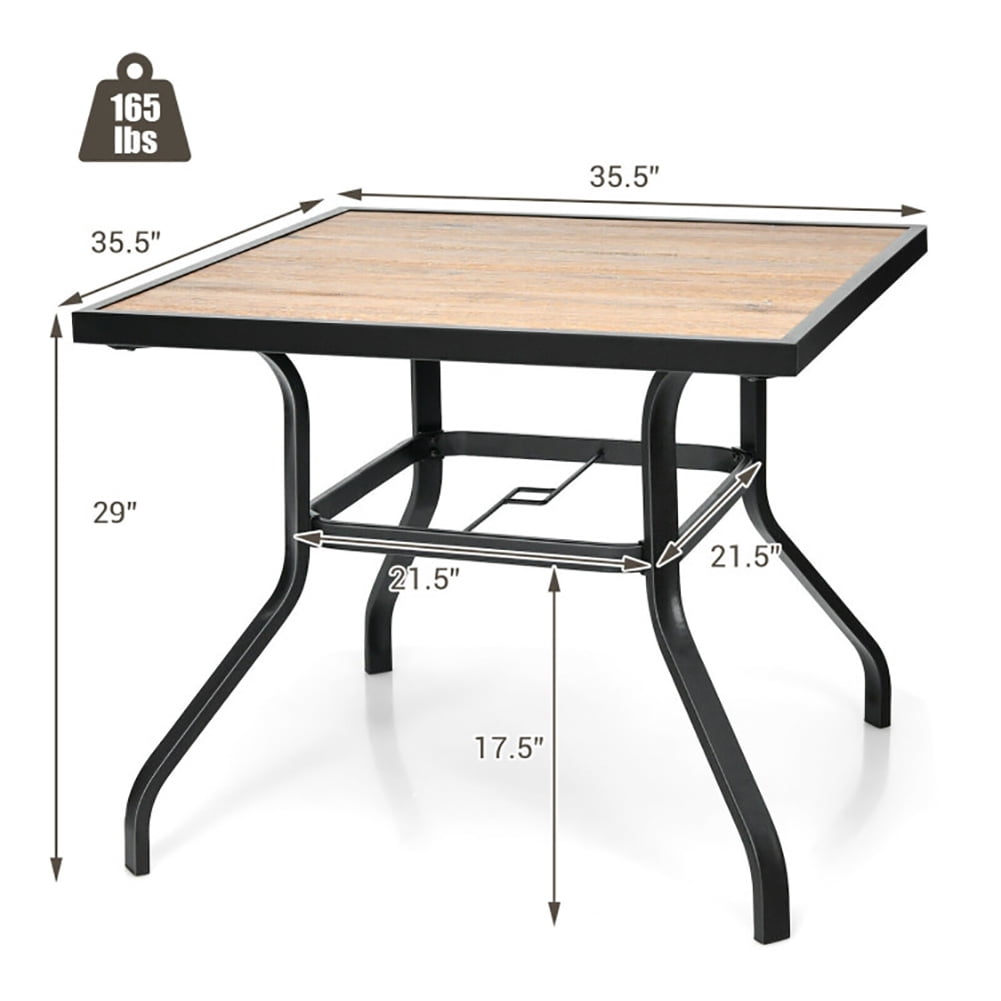 Aimee Lii Patio Metal Square Dining Table for Garden and Poolside, Outdoor Patio Furniture Set Aimee Lii Patio Metal Square Dining Table for Garden and Poolside, Outdoor Patio Furniture Set