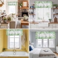 thumbnail image 5 of Summer Valance Curtain Green Gradient Palm Leaf Tropical Plants Wood Grain Window Valances Rod Pocket Short Curtains Window Treatments for Kitchen Bedroom Bathroom Laundry 42" x 12", 5 of 9