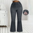thumbnail image 4 of Miluxas Stretchy Flare Jeans for Women High Waisted Pull On Bell Bottom Jeans Trendy Elastic Tummy Control Denim Pants Gray S(S), 4 of 8