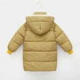 thumbnail image 5 of IROINNID Toddler Boys Girls Winter Warm Zipper Long Sleeve Puffer Long Hooded Jackets Outerwears Children Coat, 5 of 9