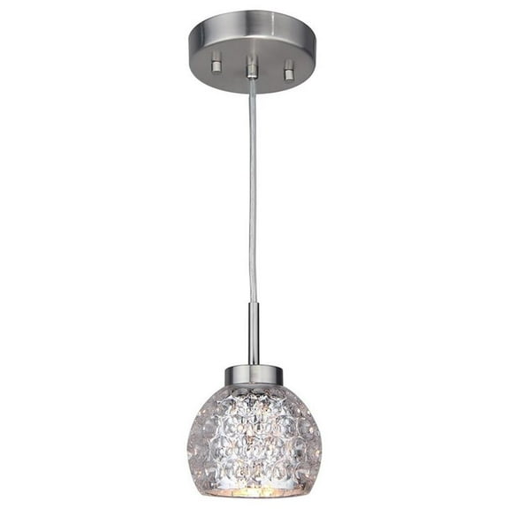 Woodbridge Lighting Charlotte 1-light Glass Mini Pendant in Nickel/Mercury