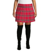 No Boundaries Juniors' Plus Size Plaid Mini Tennis Skirt