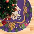 thumbnail image 5 of GZHJMY Mardi Gras Tree Skirt Home Decoration Large Round Venetian Christmas Tree Skirt for Holiday Party Home Christmas Day Ornaments 36", 5 of 6