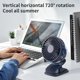 thumbnail image 3 of Ventilador con clip BDXXJ portátil con rotación de 360°, USB, recargable, azul, 3 of 7