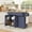 Dark Blue, variant on HOMCOM Rolling Kitchen Island with Charging Station and Drop Leaf, 53" Kitchen Island Table with Wood Top, 3 Drawers, Adjustable Shelf, White