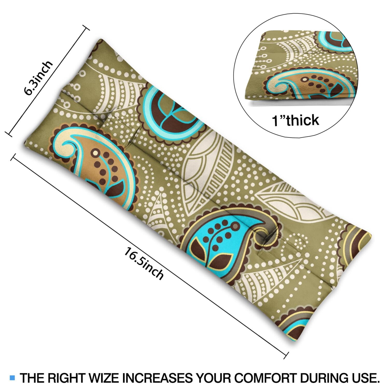 Chic Artistic Elegant Seatbelt Pillow for Post-Surgery - Mastectomy Breast Cancer Heart Surgery Recovery - Classic Paisley Car Cushion with Hook-and-Loop Straps
