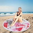 thumbnail image 4 of Yhmxh Round Microfiber Beach Towel, 60 Inch Diameter Oversized Watermelon Printed Sand Free Beach Mat with Tassel, Soft Thick Circle Tapestry for Kids Bath Pool Towel,Beach Blanket, 4 of 5
