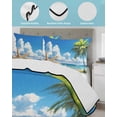 thumbnail image 4 of Beach Blue King Size Down Alternative Comforter, Lightweight Comforter Quilt Bedding Set with Pillow Shams Starfish Palm Tree Shell Sandy Beach All Seasons Bed Comforter Duvet Insert 96"x106", 4 of 7