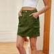 thumbnail image 5 of Falda vaquera con cintura elástica para mujer - Falda ajustada a la cadera con bolsillos cargo, informal para salir de fiesta, S-XXL, 5 of 7