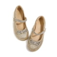 thumbnail image 2 of Bocca Little Girls' Shoes Slip-Resistant Mary Janes, 1IN Low Heel, Kitten Heel, Closed Toe Gold, 13 Little Kid, 2 of 7