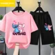 thumbnail image 2 of Camiseta de verano para niños, camiseta de Stitch Kawaii, camiseta de Stitch para niñas, ropa informal de dibujos animados de Disney Stich, traje de camión para niños y niñas, 2 of 5