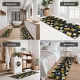 thumbnail image 5 of Black Multicolor Flower Sunflower Pattern Kitchen Rugs Sets Of 3,Kitchen Runner Rugs Non Skid Washable,Decorative Kitchen Floor Mats for Kitchen,Sink,Laundry,17"x30"+ 17"x47" + 17"x59", 5 of 6