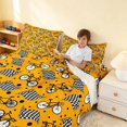thumbnail image 4 of Erosebridal Bicycle King Sheets, Cycling Bedding, Orange Checkered 4pcs (1 Flat Sheet, 1 Fitted Sheet and 2 Pillowcases), 4 of 6