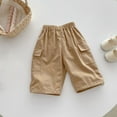 thumbnail image 2 of Coerni Toddler Girls Cargo Pants Elastic Waist Baggy Joggers for Baby Girls Khaki Cargo Jogger Pants Pull On Long Bloomers, 2 of 8