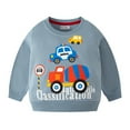thumbnail image 2 of Godderr Boys Cotton Crewneck Sweatshirts for Toddler Kids Cartoon Sweatshirts Car Autumn Winter Tops Casual Sweater for 1-10Y, 2 of 5