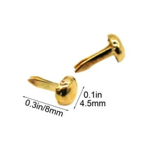 Fufafayo under $5 Paper Fasteners, Paper Fasteners, 100 PCS Mini Copper Plated Round Brads, Two Prong Fasteners for Scrapbooking, DIY Crafts, Card Making, Art Projects, Office Supplies, School