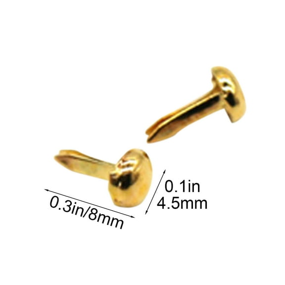 Ckraxd 100 PCS Mini Copper Plated Round Paper Fasteners, Colored Paper Clasps, Press Fasteners for Scrapbooking, DIY Arts & Crafts, Durable and Easy to Use