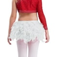 thumbnail image 4 of Aiihoo Kids Girls Jazz Dance Outfit Sparkly 2 Piece Ballet Lyrical Dance Crop Top with Feather White 14, 4 of 5