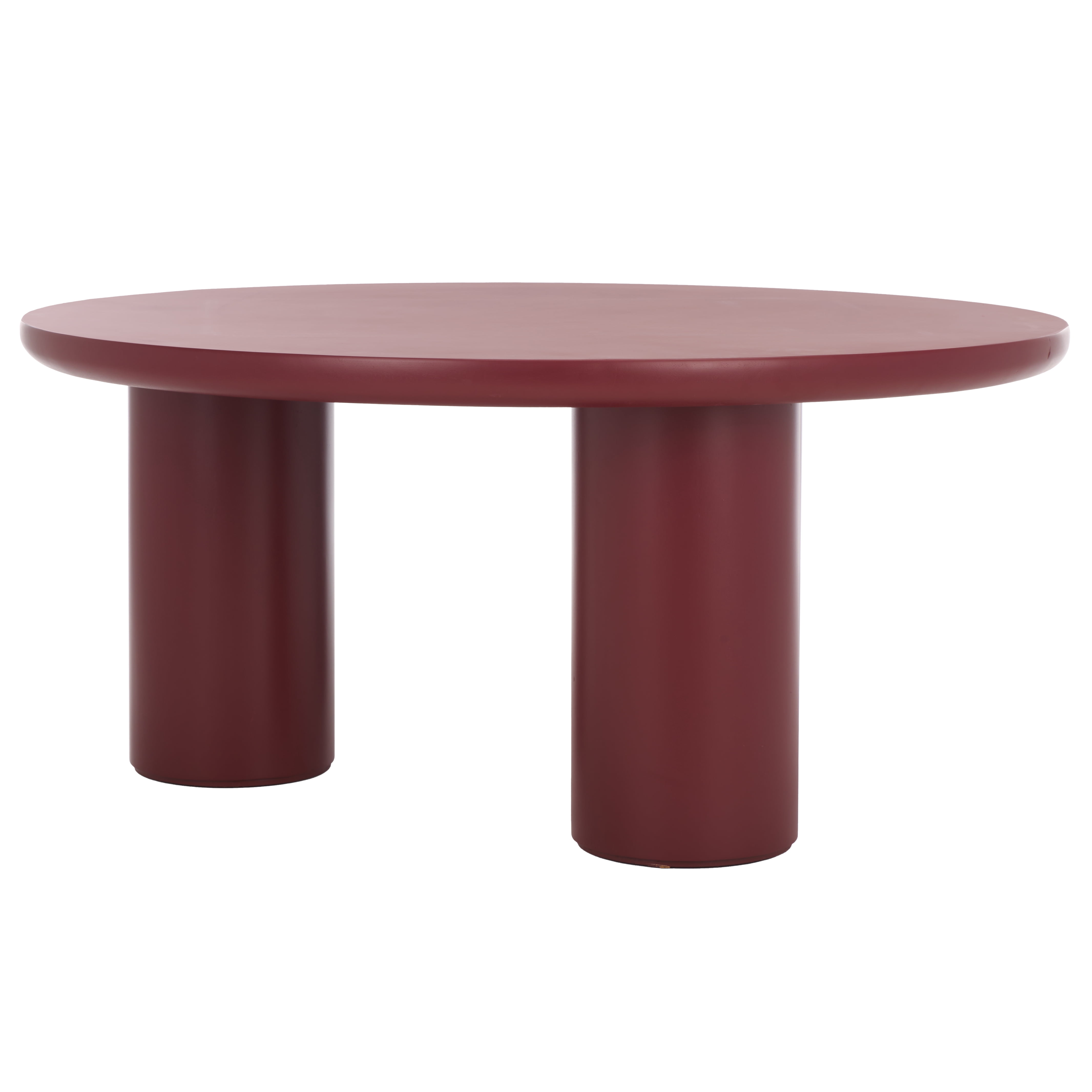 Safavieh Mork Mid-Century Round Wood Coffee Table, Bordeaux