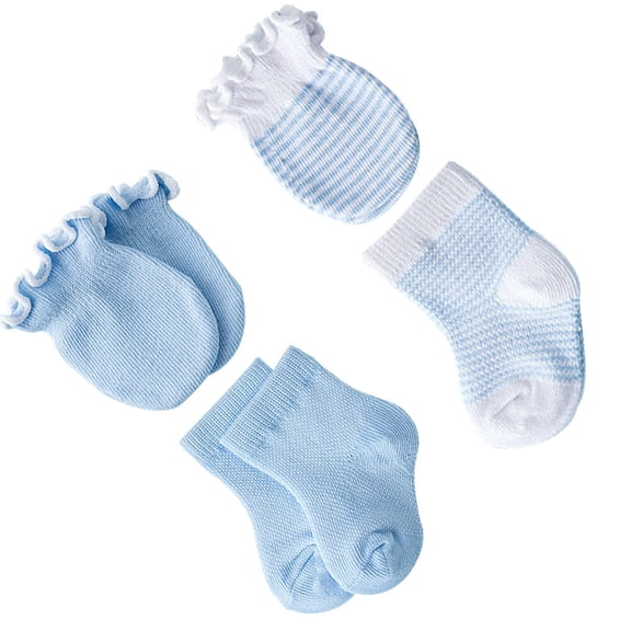 Milisten 4 Pairs Baby Hand Covers Cotton Soft Warm Gloves for Infants Toddlers Cute Design Any Season