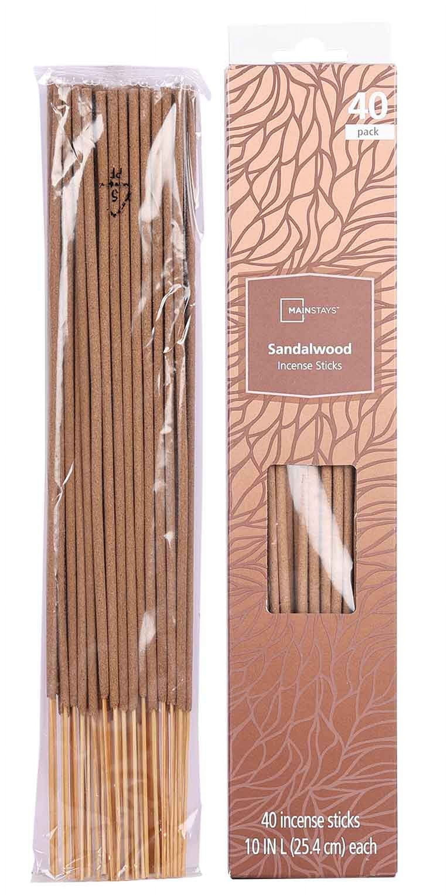 (12 pack) Mainstays Incense Sticks, Sandalwood Fragrance (Brown), 40 Pack