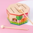 thumbnail image 5 of Tambor de percusión de madera octogonal | Tema de animales multicolor | Instrumento rítmico para la educación musical temprana | Madera duradera | 2 baquetas incluidas | 6,3 x 5,5 x 3,1 pulgadas, 5 of 5