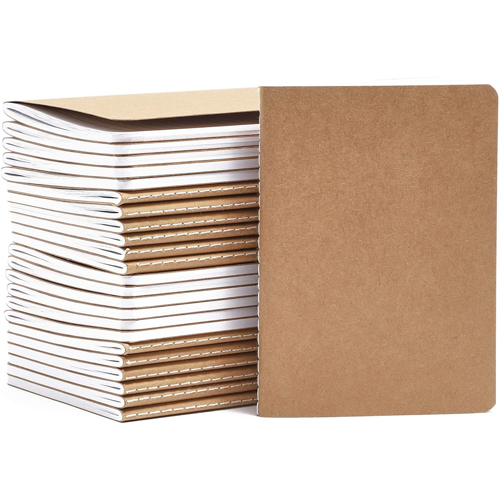 24 Pack Kraft Journal Notebook Bulk, Lined Pocket Notepad for Traveler & Diary, A6 Size, 5.7 x 4.1 in