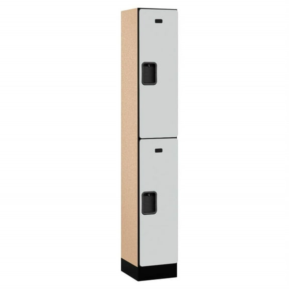 Salsbury 32165GRY Designer Wood Locker - Double Tier - 1 Wide - 6 Feet High - 15 Inches Deep - Gray