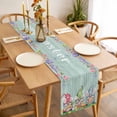 thumbnail image 3 of Easter Bunny Gnomes Table Runner - 120 Inch Long, Kitchen Dining Table Runner Dresser Scarves, Spring Easter Eggs Floral Teal Wood Farmhouse Decor for Coffee Tables Wedding Party Banquet, 3 of 8