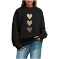 thumbnail image 2 of Ailaofu Women Y2k Valentines Oversized Knit Sweater Heart Print Long Sleeve Crew Neck Loose Pullover Tops Streetwear, 2 of 6